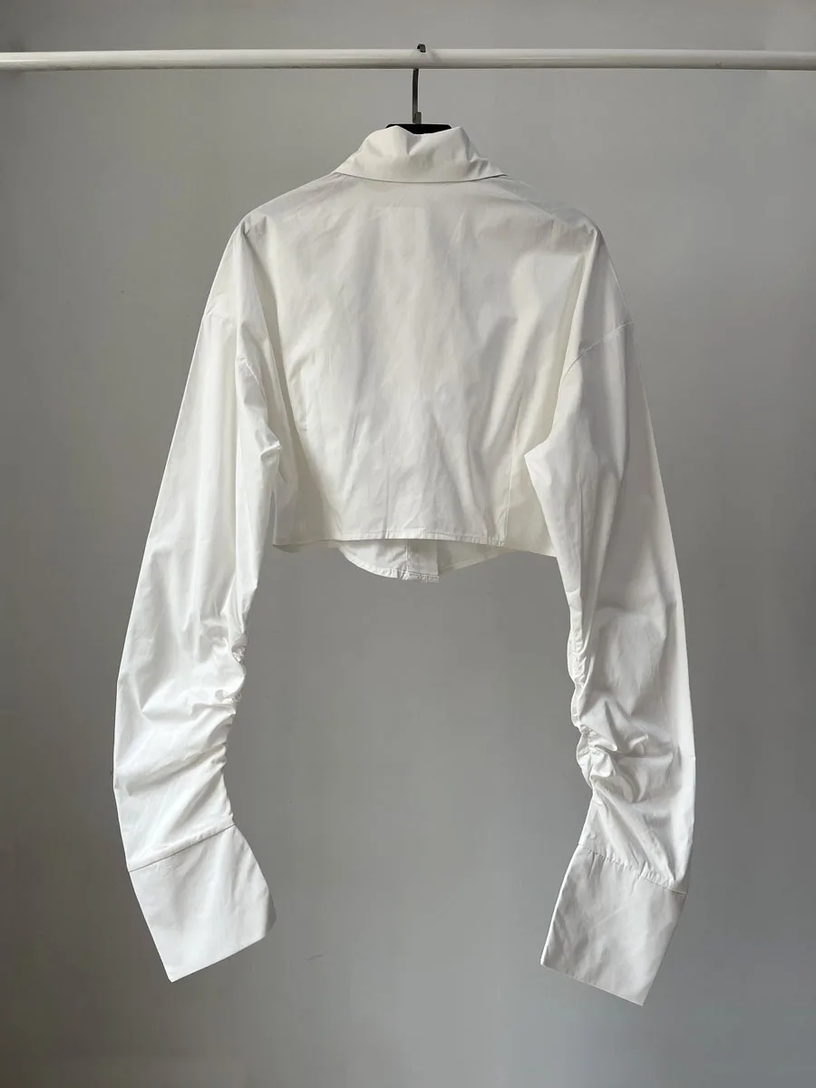 

Street Sle Women's ort Svel Ne Long Sve Cotton irt High Waist in Color Pure Cotton Button up Cardigan Top