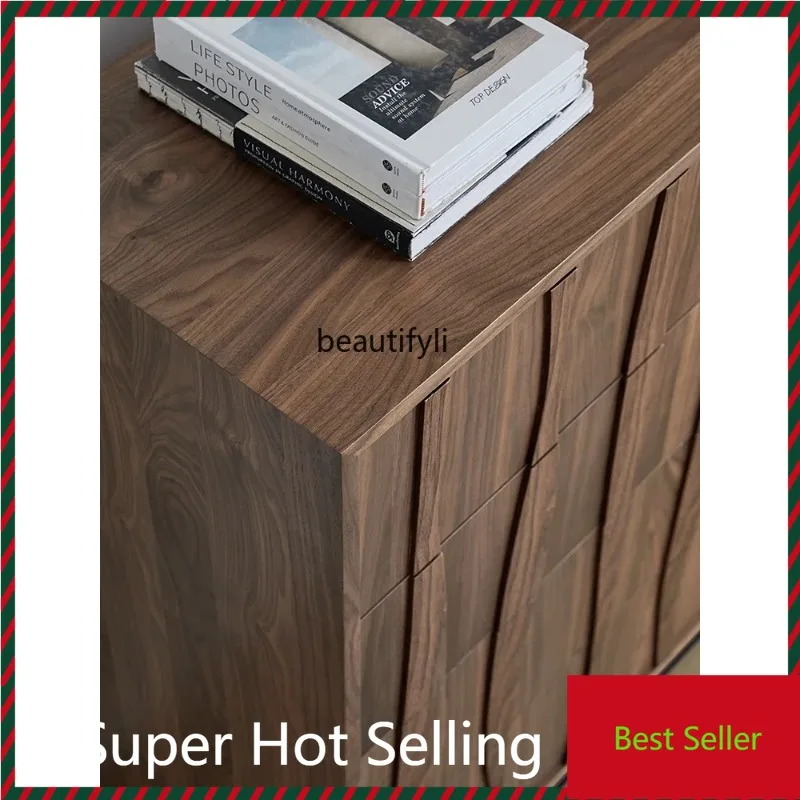 

M71 North American black walnut entrance cabinet, living room side cabinet, bedroom three-bucket storage cabinet