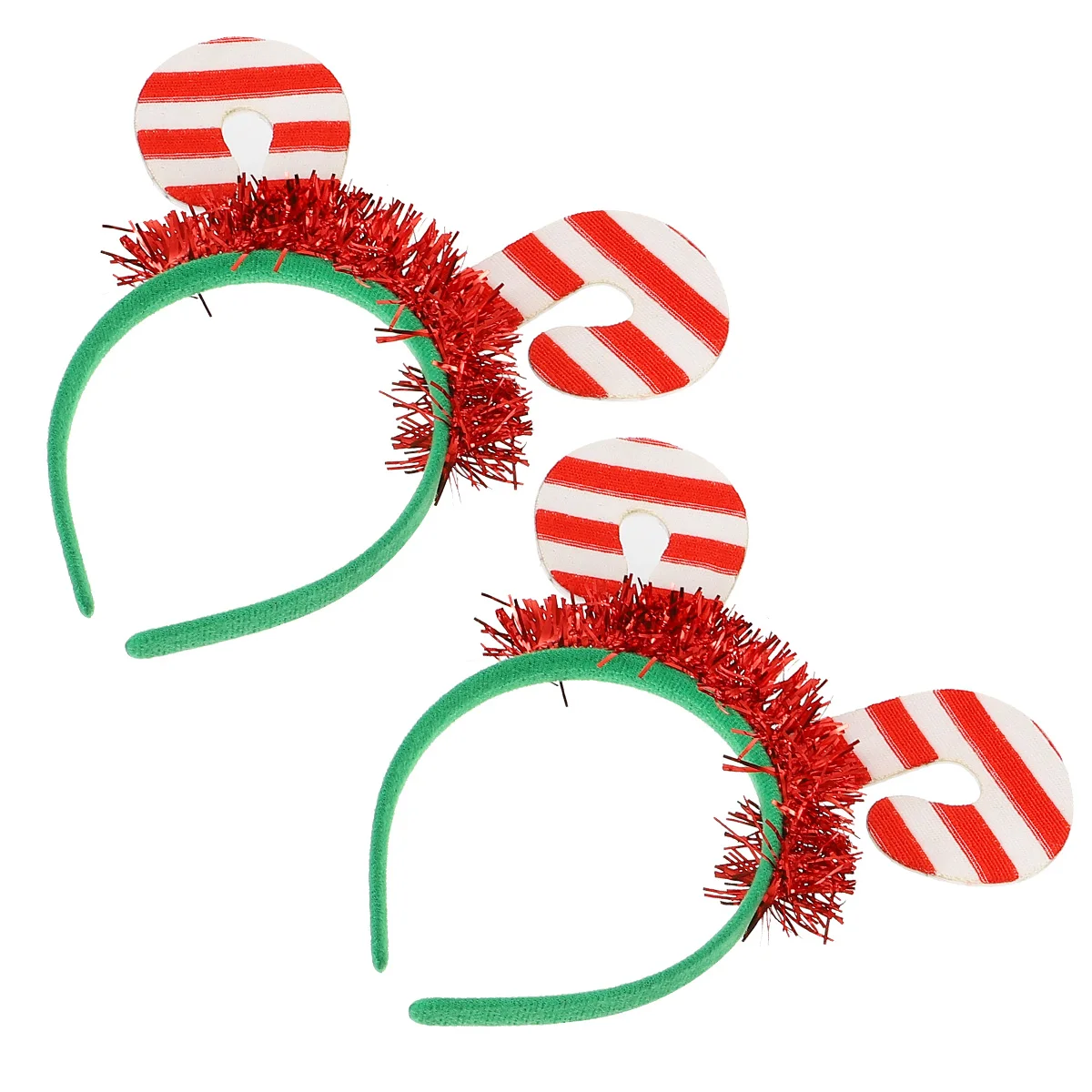 

2Pcs Christmas Headband Cane Hair Hoop Headdress for Party Performance Headwear Safe Lightweight Cosplay Prop Christmas Gift