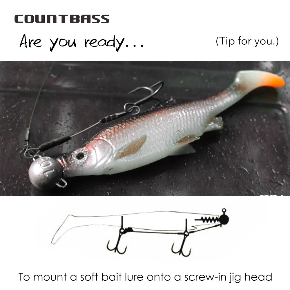 Countbass Jig Heads Schroef Lock In – Vinilos shad, gusano y pez - imagen 4