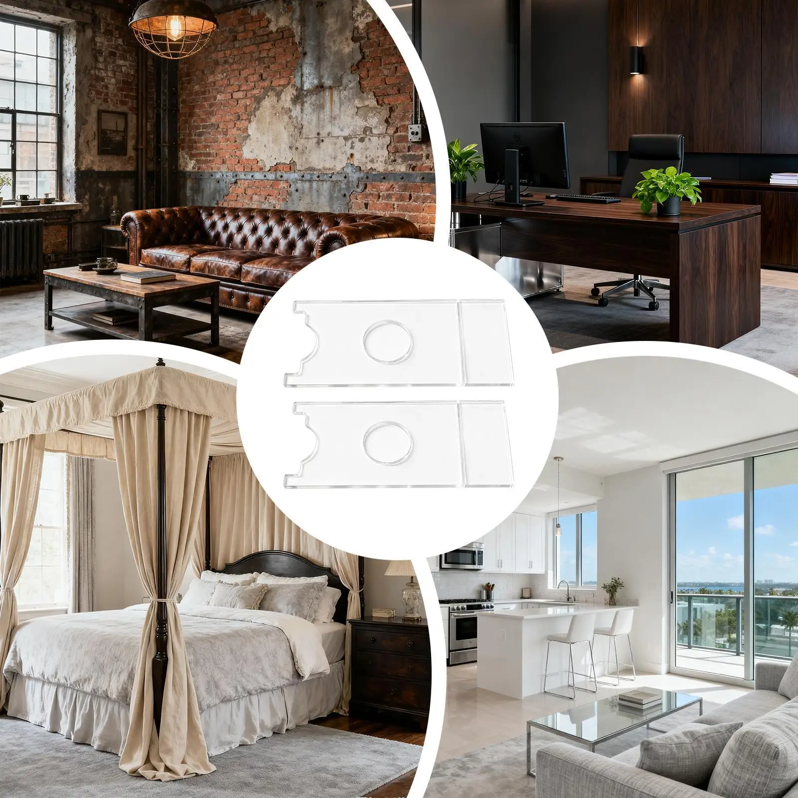 

Couch Stoppers 2-Piece Scratch-Proof Acrylic Transparent Wall Spacer Under Couch Blocker For Protection Prevent Sliding Sofa Bed