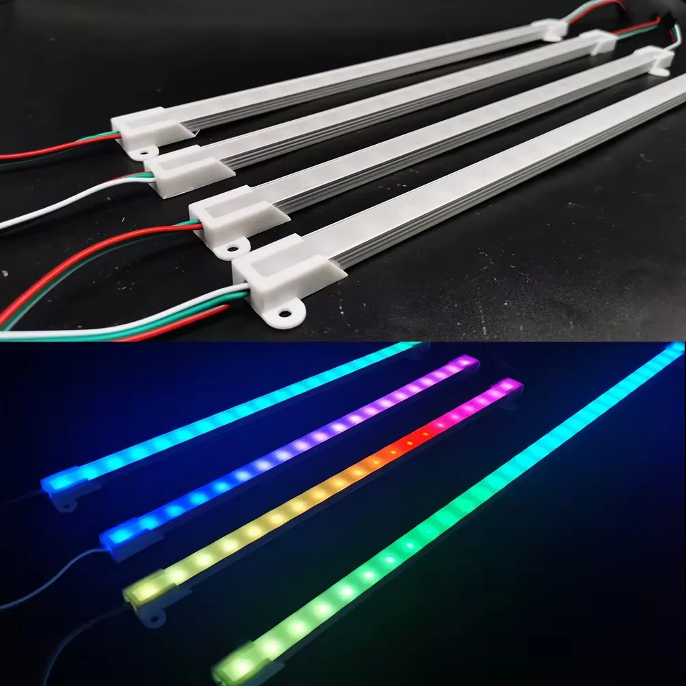 1-10PCS DC5V WS2812B Individually Addressable Smart Led Aluminum Cabinet Light U Profile 3Pin LED Strip For Home Decoration 50cm