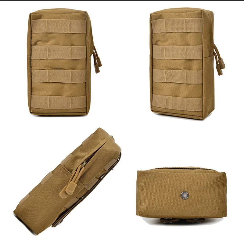 600D Oxford Outdoor  Tactical Bag EDC Molle Tool Zipper Waist Accessories Durable Belt Comouflage Pouch Hunting Airsoft