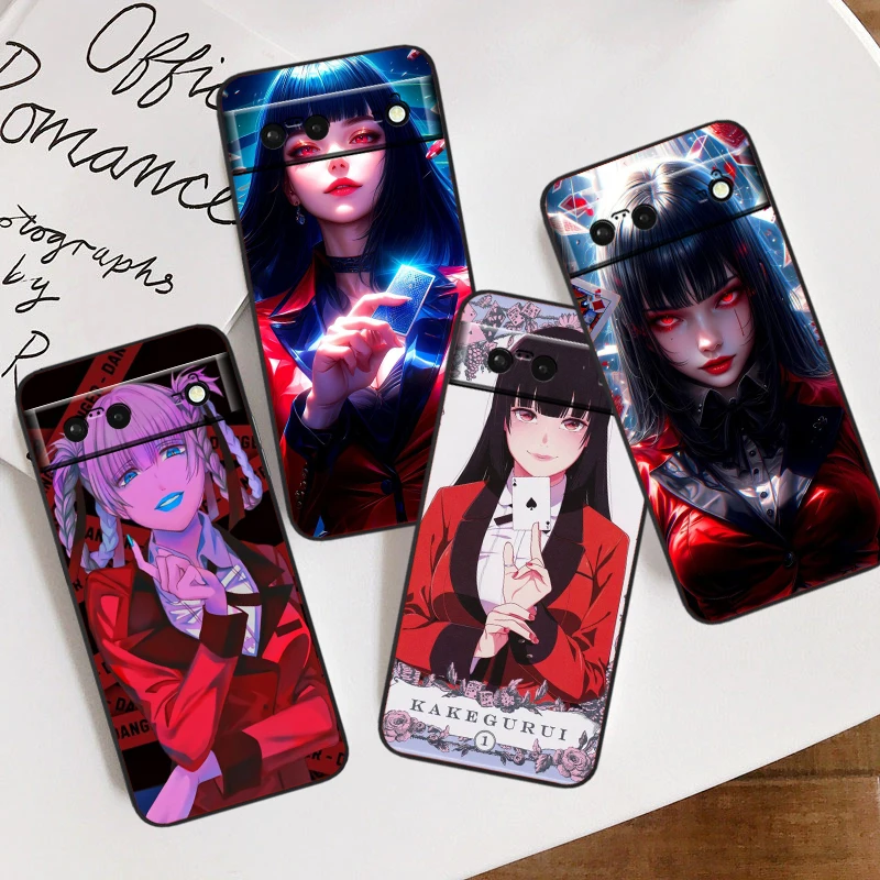 

Kakegurui Anime Cute For Google Pixel 9 8 7A 7 6A 6 5A 5 4 4A XL 5G Black Silicon Shockproof Shell Soft Phone Case