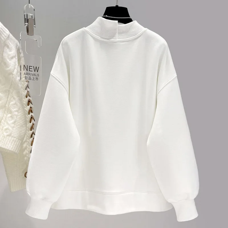 2026 New Half Turtleneck Sweatshirt Korean Style Women's Spring And Autumn Short Loose Thickened Jacket Top