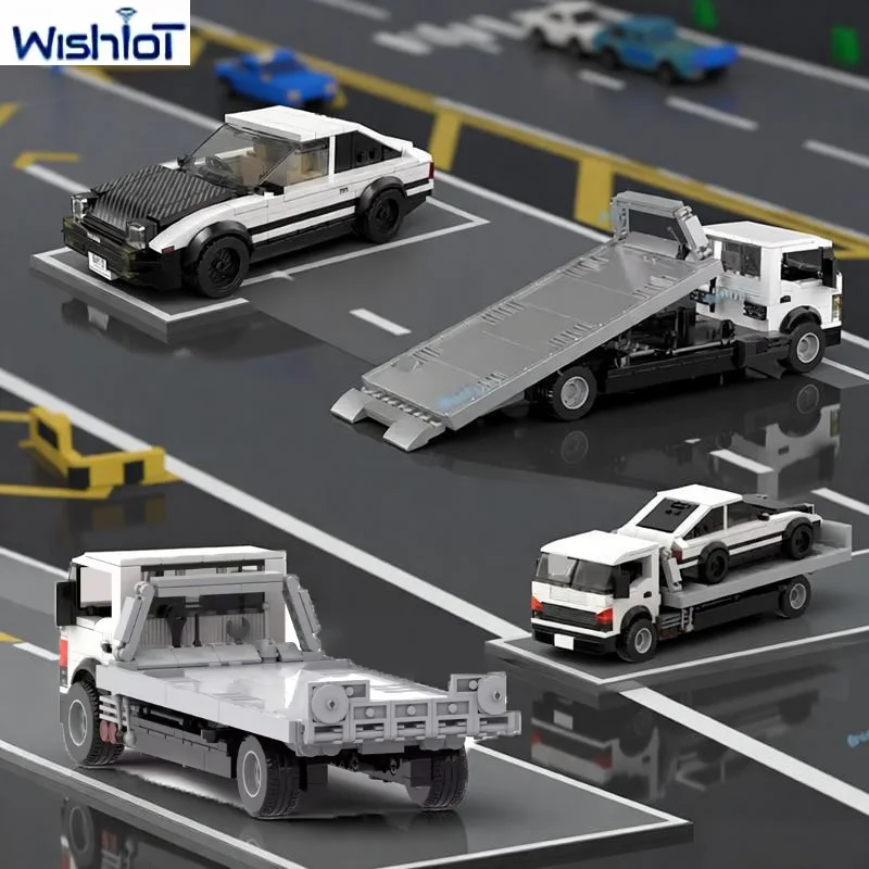 

MOC Flatbed Truck Model Building Blocks Vehicle Flatbed Trailer Boy Assembly Racing Car Education Ornament Toys Bricks DIY Gifts