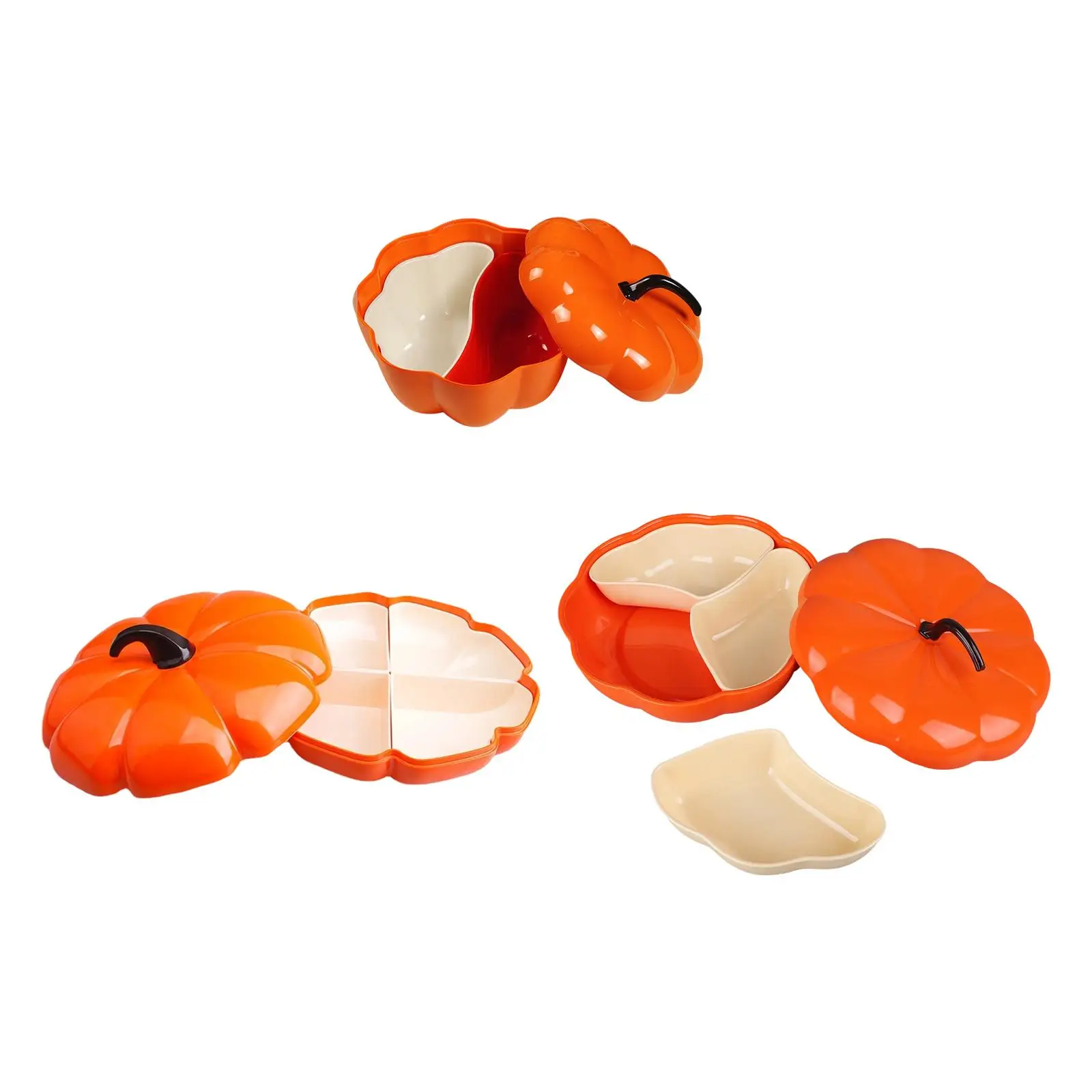 Halloween Pumpkin Snack Tray Divided Serving Tray Multipurpose Removable Small