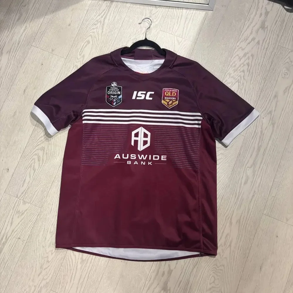 

Summer Men's Clothes Queensland Maroons State of Origin 2019 Rugby Jersey Breathable Quick-Drying Tees Sport Motorcycle Top