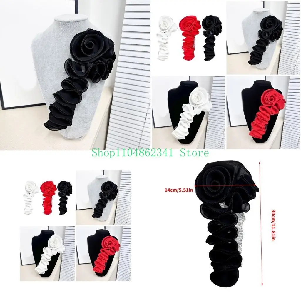 

5asd Elegant Ruffle Trim Fabric Patches Creative Fashion Appliques Sewing Patches for Evening Dresses