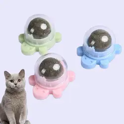 Catnip Ball Toy Edible Cat Bite Toy With Cover Pet Supply Indoor Cat Toy Rotatable Chew Toy Licking Toy For Kitten Table Legs