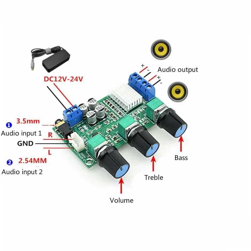 SOTAMIA TPA3116D2 Power Amplifier Audio Board 2*80W Stereo 2.0 Channel Digital Amplifiers Home Audio AMP With Bass Treble Tone