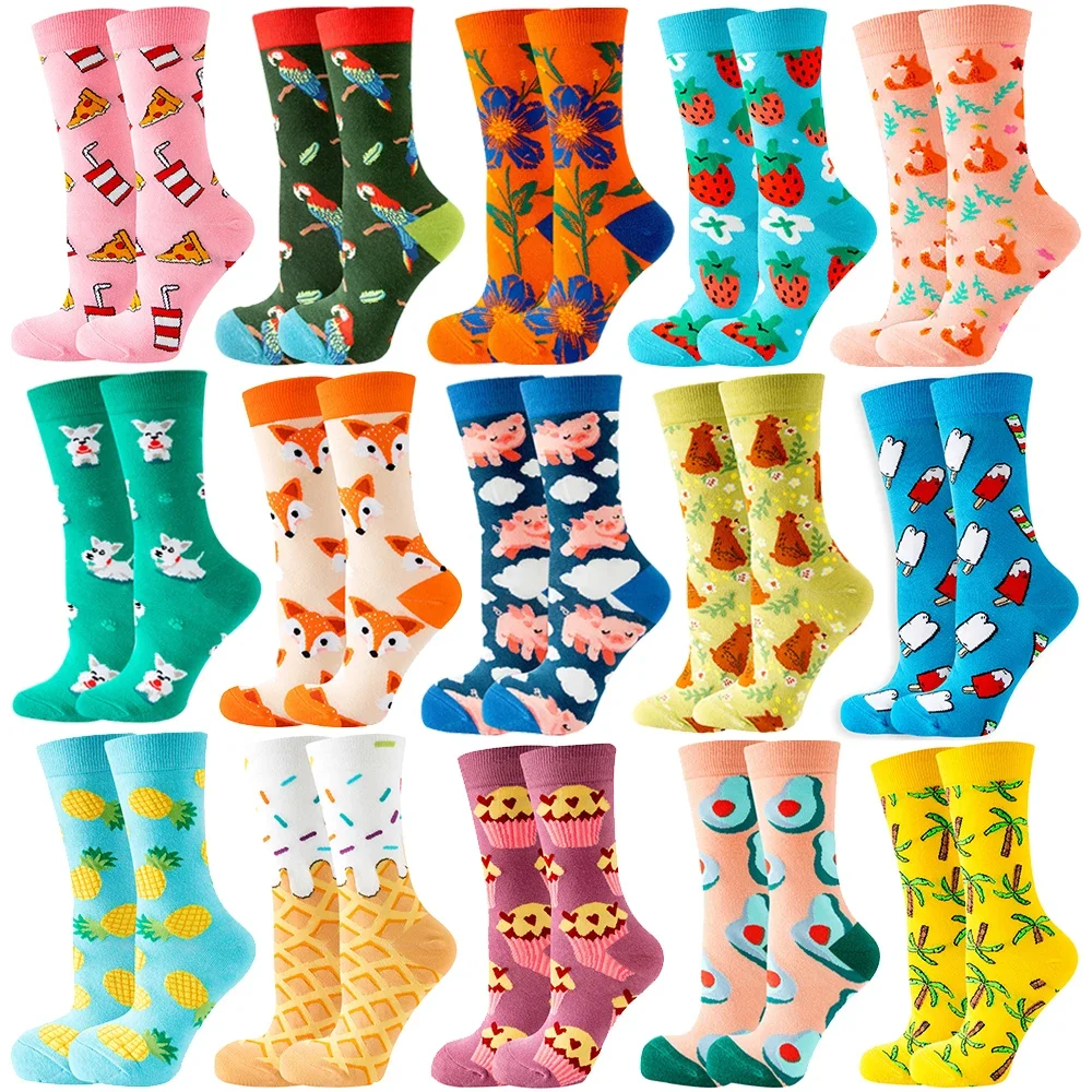 Autumn And Winter New Funny Women\'s Socks Animal Socks Plant Fruit Kawaii Cute Trendy Harajuku Socks Stockings Hot sell