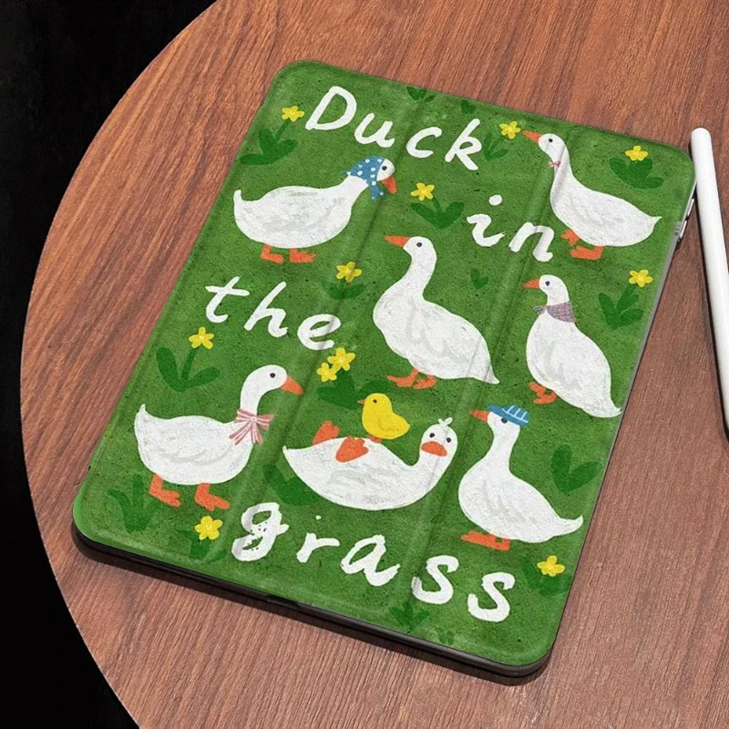 Flip Smart Cover for IPad Mini 6th Generation 2021 IPad 10th Gen Air6 5 4 10.9 2020 Pro 11 IPad 10.2 7th 9th 8th Duck Grassland