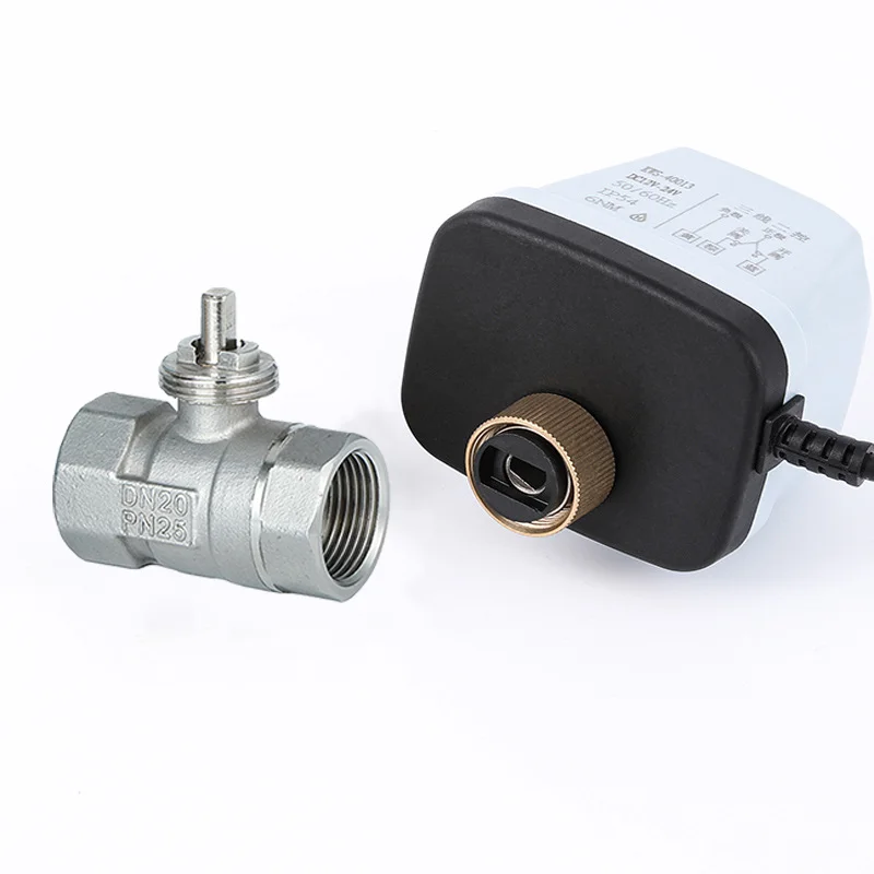 AC220V DC12V-24V Electric Thread 304 Stainless Steel Ball Valve 2-control 3-wire Solenoid Water Valve Actuator, DN15~DN50 view 2