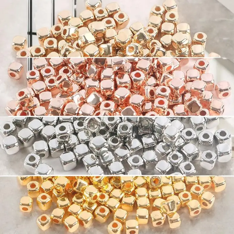 Cuentas cuadradas CCB de colores mezclados de 3 mm con esquinas redondeadas - 100/200 piezas para accesorios para hacer joyería y collares DIY