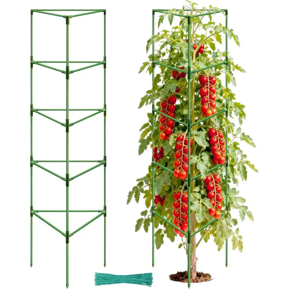 

Очень высокие опоры для томатов (72 шт.), 2 штуки в упаковке, прочные металлические подставки для растений, регулируемые большие решетки для овощей в саду