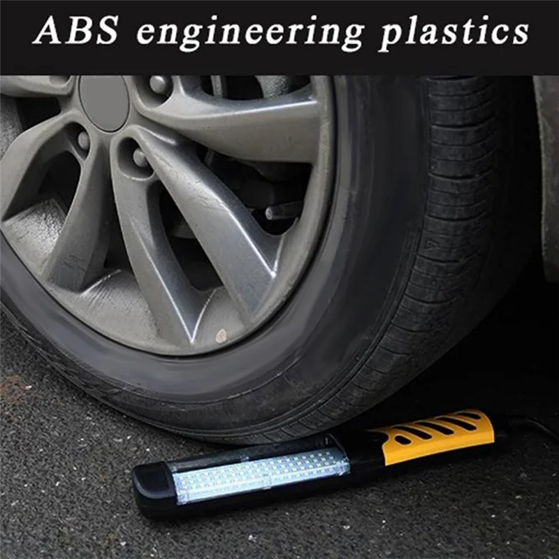 

Портативный светодиодный аварийный безопасный рабочий фонарь, 80 светодиодных бусин, фонарик, магнитный ремонт автомобиля, ручная рабочая лампа, вилка стандарта США, черный и желтый