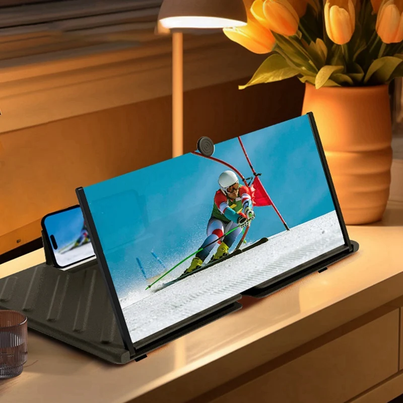 【ABUP】Lupa de tela de 20 polegadas 3D HD Ampliação de telefone Ampliação de tela de projetor compatível com todos os smartphones, preta