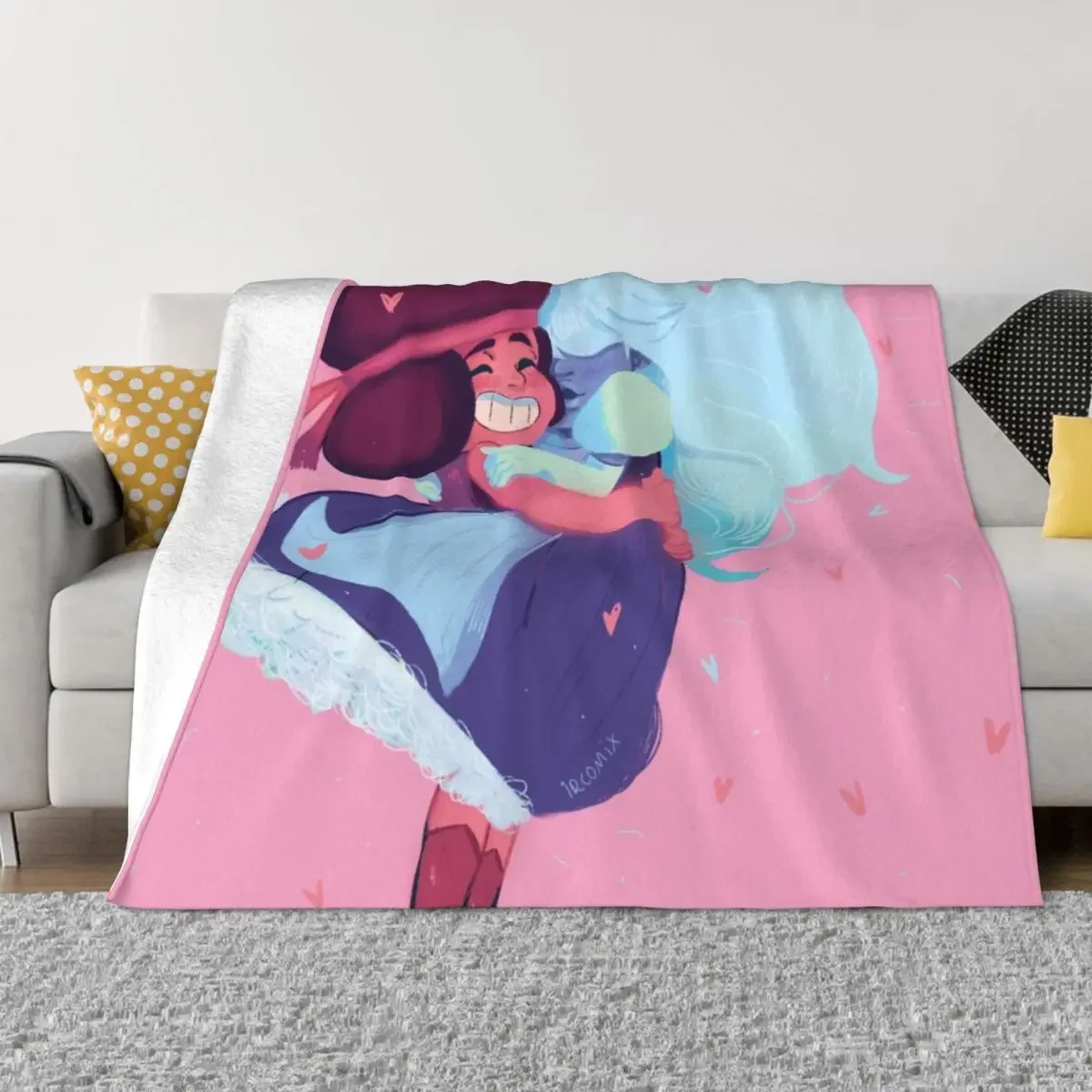 SU Ruby and Sapphire Throw Blanket Travel Hair Blankets