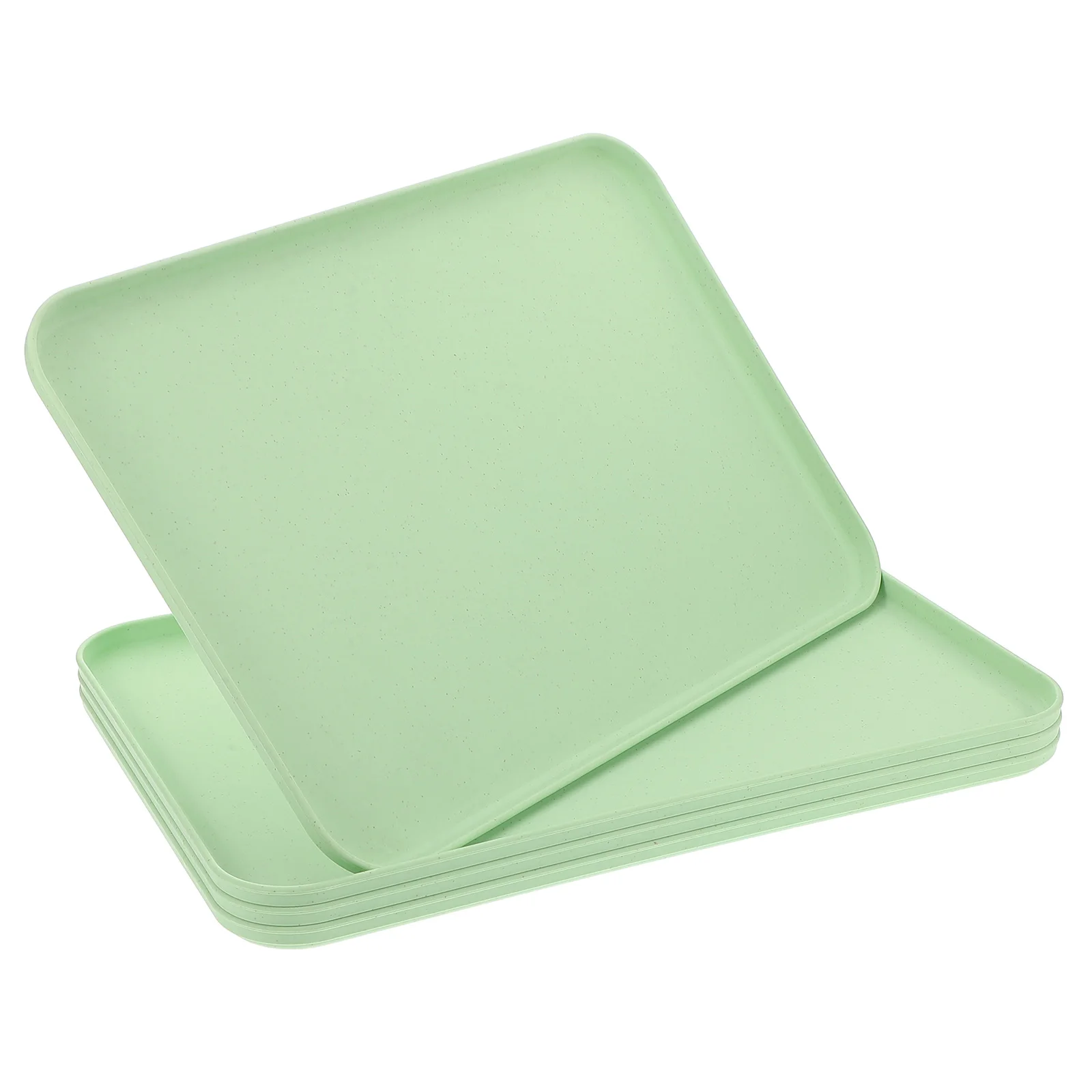 

4pcs Food Tray Coffee Table Breakfast Dinner Kitchen Counter PP Kids Lightweight Reusable Plastic Serving Platter