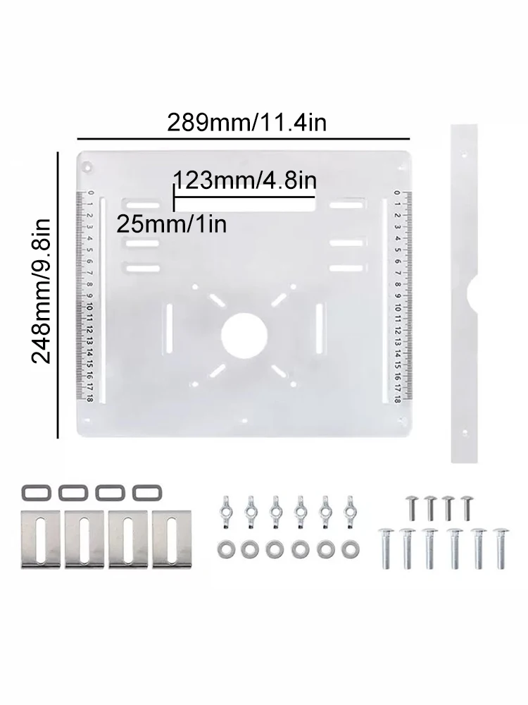 8mm Thick Acrylic Cutting Bottom Plate 45/° 90 ° Size Gong Machine Cutting Machine Inverted Board Adjustable Backing Hand Tools