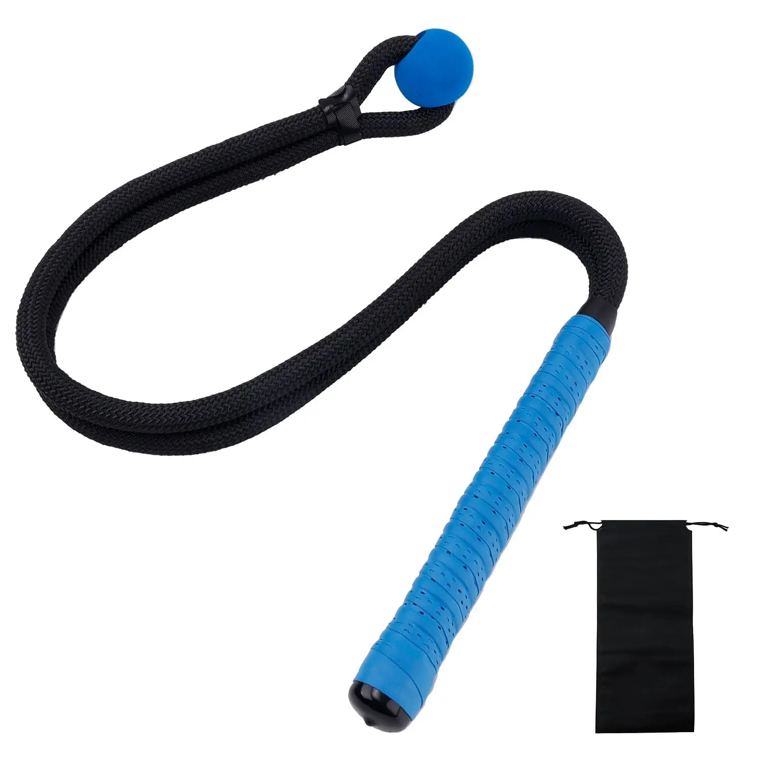 

Golf Swing Practice Fitness Rope, Correction Swing Posture Improve Swing Rhythm Warm Up Training Rope with Storage Bag, blue,