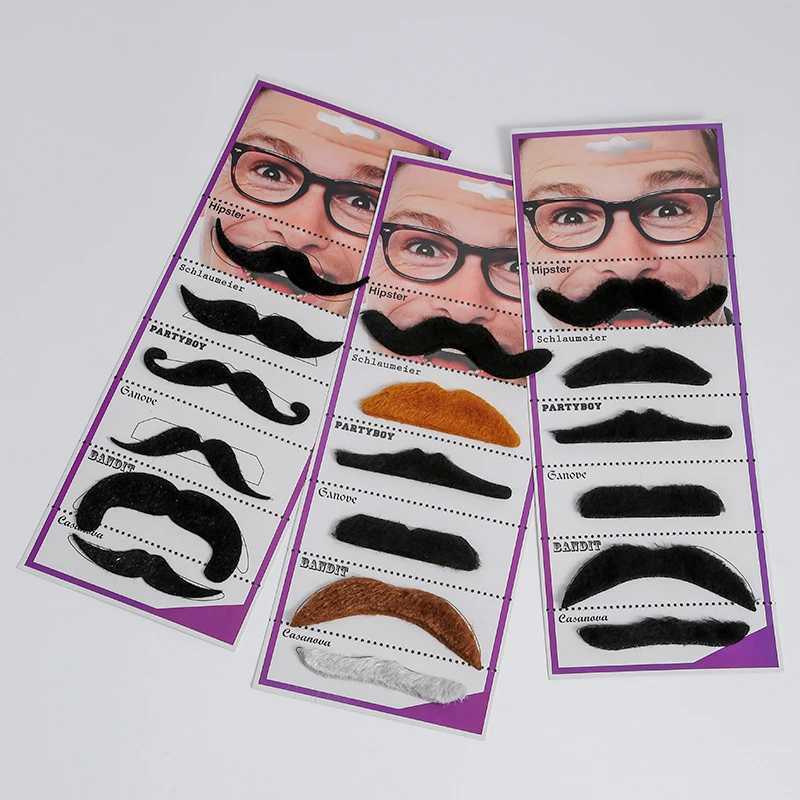 36Pcs/Set Novelty Fake Mustaches, Self-Adhesive False Beard for Halloween Costume Party, Cosplay, Masquerade, Photo Props, Funny
