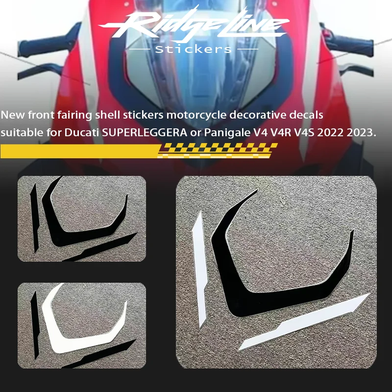 New front fairing shell stickers motorcycle decorative decals suitable for Ducati SUPERLEGGERA or Panigale V4V4RV4S 2022 2023.