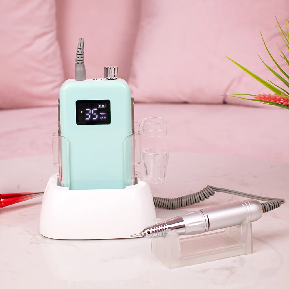 

Mini Screen Desktop Cordless Nail Drill Machine 35000RPM Rechargable Manicure Electric Nail File Drill Nail Filing Wireless