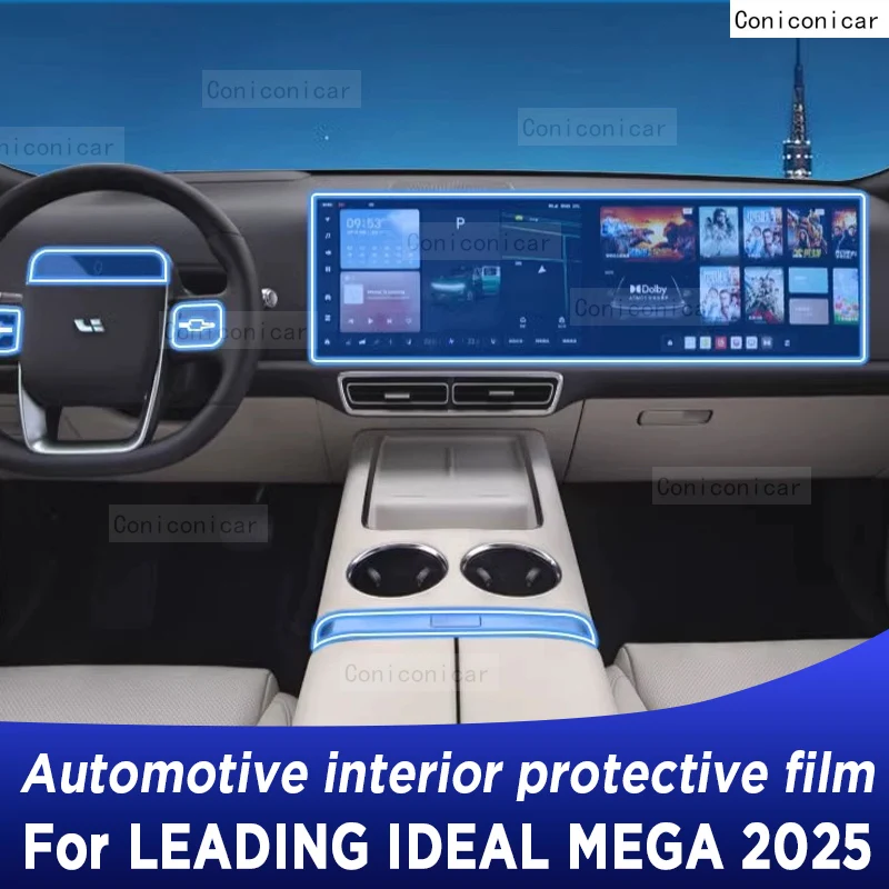 

For LEADING IDEAL MEGA 2025 Panel Dashboard Navigation Automotive Interior Protective Film TPU Anti-Scratch Sticker