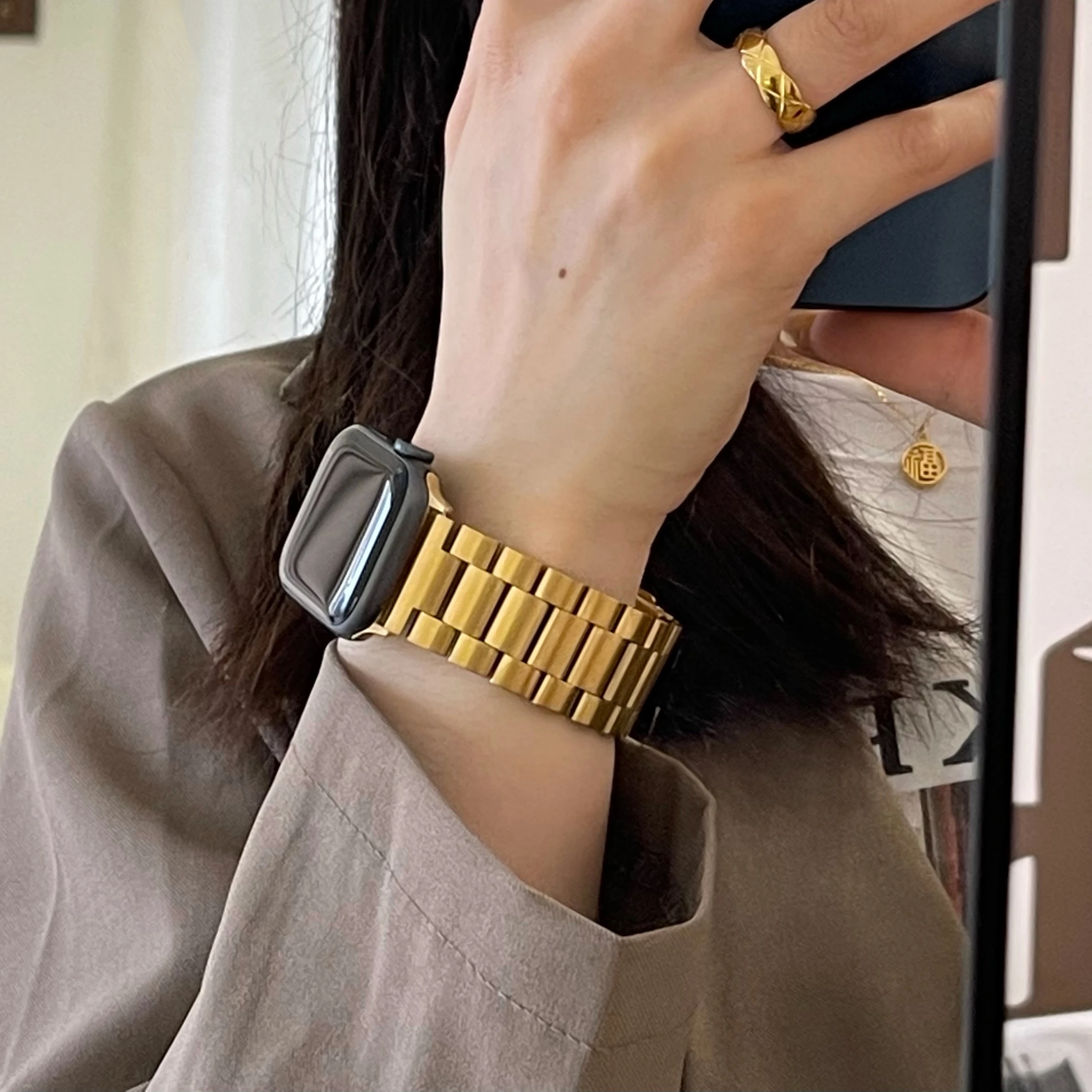 Apple Watch 38/40/41mm、42/44/45/49mm対応、ビジネス向けステンレススチール製メタルウォッチバンド、iWatch SE/987654321に最適