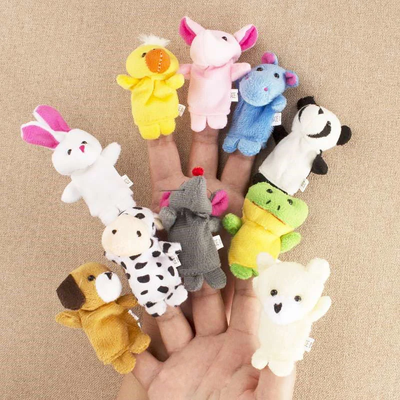 Muñeca de mano de dibujos animados, marionetas de dedo, juguete de felpa, títere de dedo, pequeño, Mini juguete para la yema del dedo
