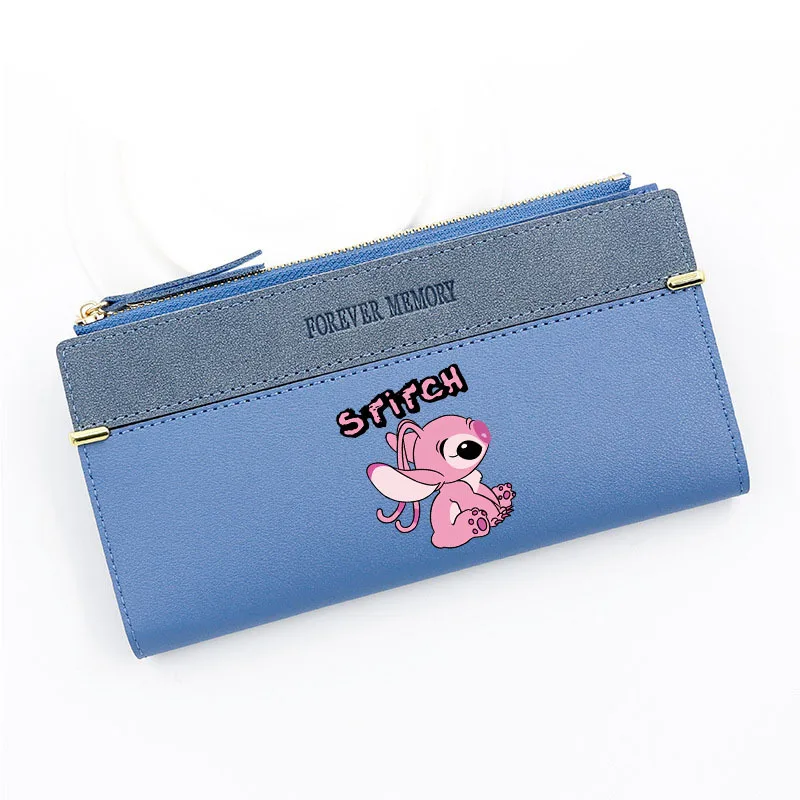 Disney Stitch Wallet Fashion Women PU Leather Coin Purse Cute Cartoon Portable Lady Long Wallet Handbags Cards Holder Gifts