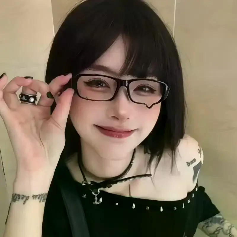 Y2K New Anime Crying Dripping Tears Glasses Unisex Black Eyeglass Frame Retro Kawaii Fashion Halloween Cosplay Accessories