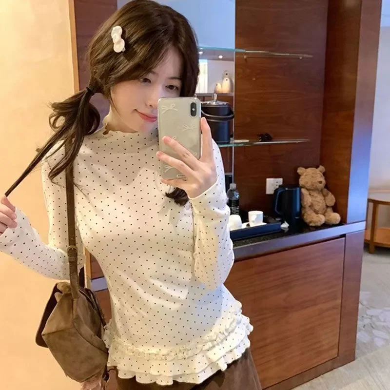 

Новая осенне-зимняя женская футболка с круглым вырезом и длинными рукавами, облегающая и универсальная дизайнерская рубашка с внутренним слоем, топ, пуловер