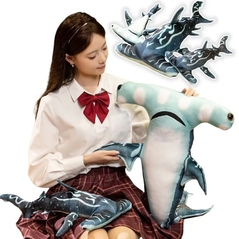 Cute Stuffed Plush Animals Pillow For Children Marine Creature Hammerhead Shark Simulation Super Soft Toys Christmas Presents