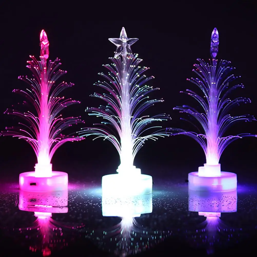 LED Fiber Optic Nightlight Christmas Tree Lamp Light Creative Star Christmas Tree Light Xmas Decoration Night