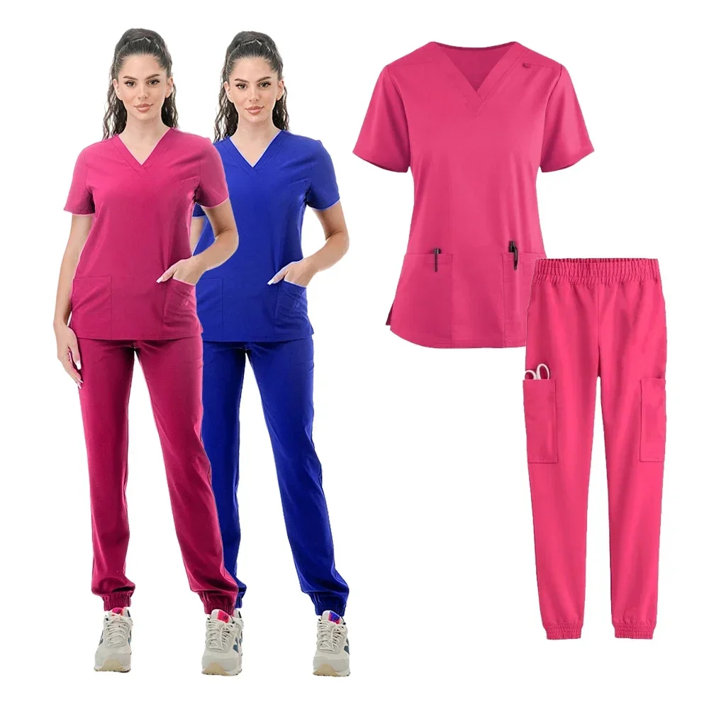 

Surgical Uniform Clinical Scrubs Top Pants Spa Doctor Nursing Clinical Suit Woman Scrub Set Medical Nurse Beauty Salon Workwear