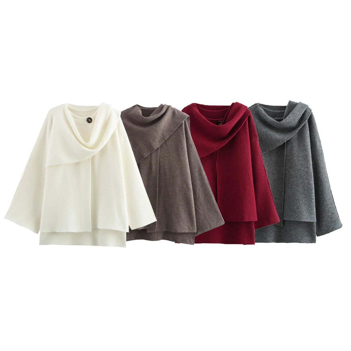 

DiYi женский весенний новый продукт 2024, модный многоцветный шарф в ленивом стиле с плащом, уникальный асимметричный верхняя одежда Muje