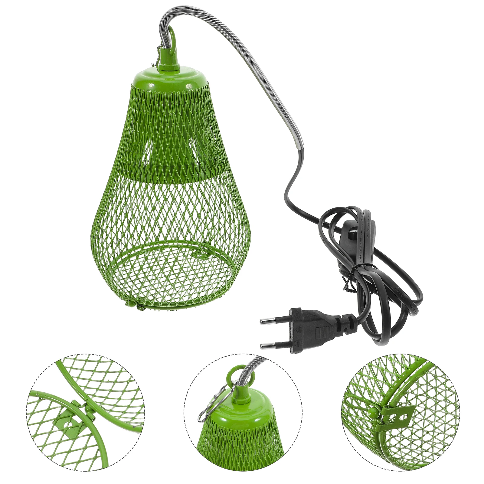 

Reptile Heating Lampshade Long Version Anti-Scald Heat Lamp Shade Eu Plug Ac 220V Suitable for Lizards Turtles Bird Heating Lamp