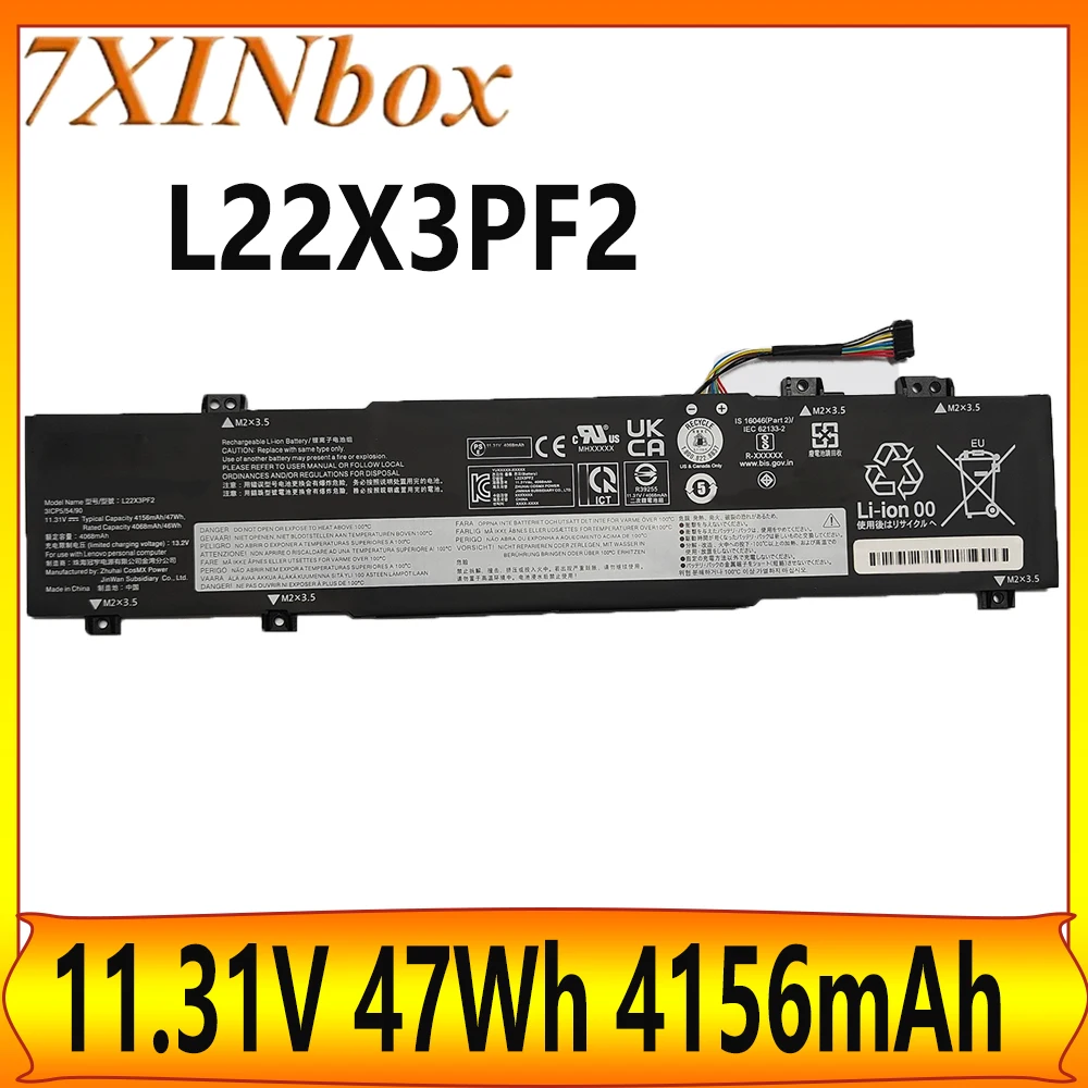 

7XINbox L22X3PF2 L22D3PF2 11,31 В 47 Втч 4156 мАч Аккумулятор для ноутбука Lenovo IdeaPad Slim 3 14ABR8 14AMN8 14IAN8 15ABR8 Series