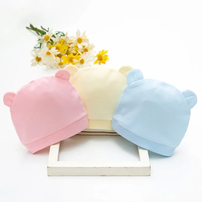 Soft Newborn Hat Baby Beanie Cotton Infant Bonnet Baby Cap for Girls Boys Kids Hats Newborn Photography Props Accessories 0-12M