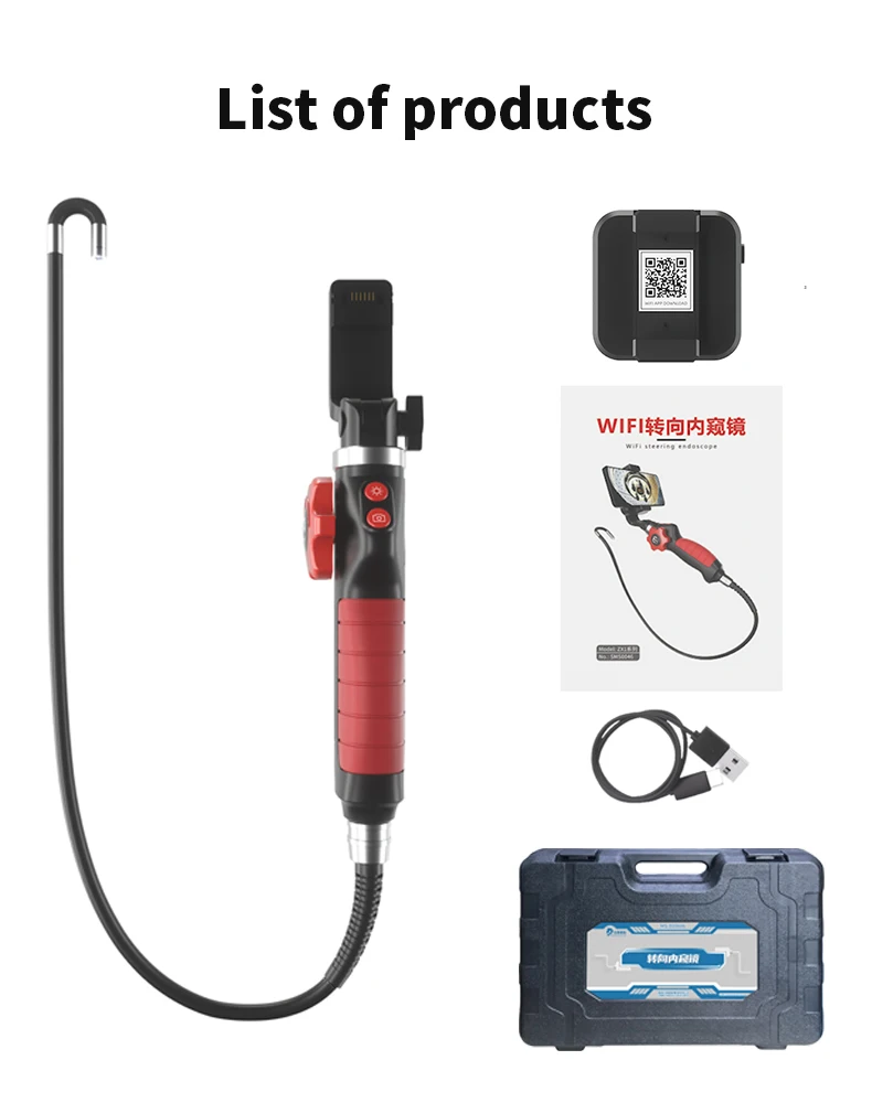 Dearsee HD 1080P Wifi Portable Endoscope  for iPhone 8.5mm 360 Degrees Steering Borescope