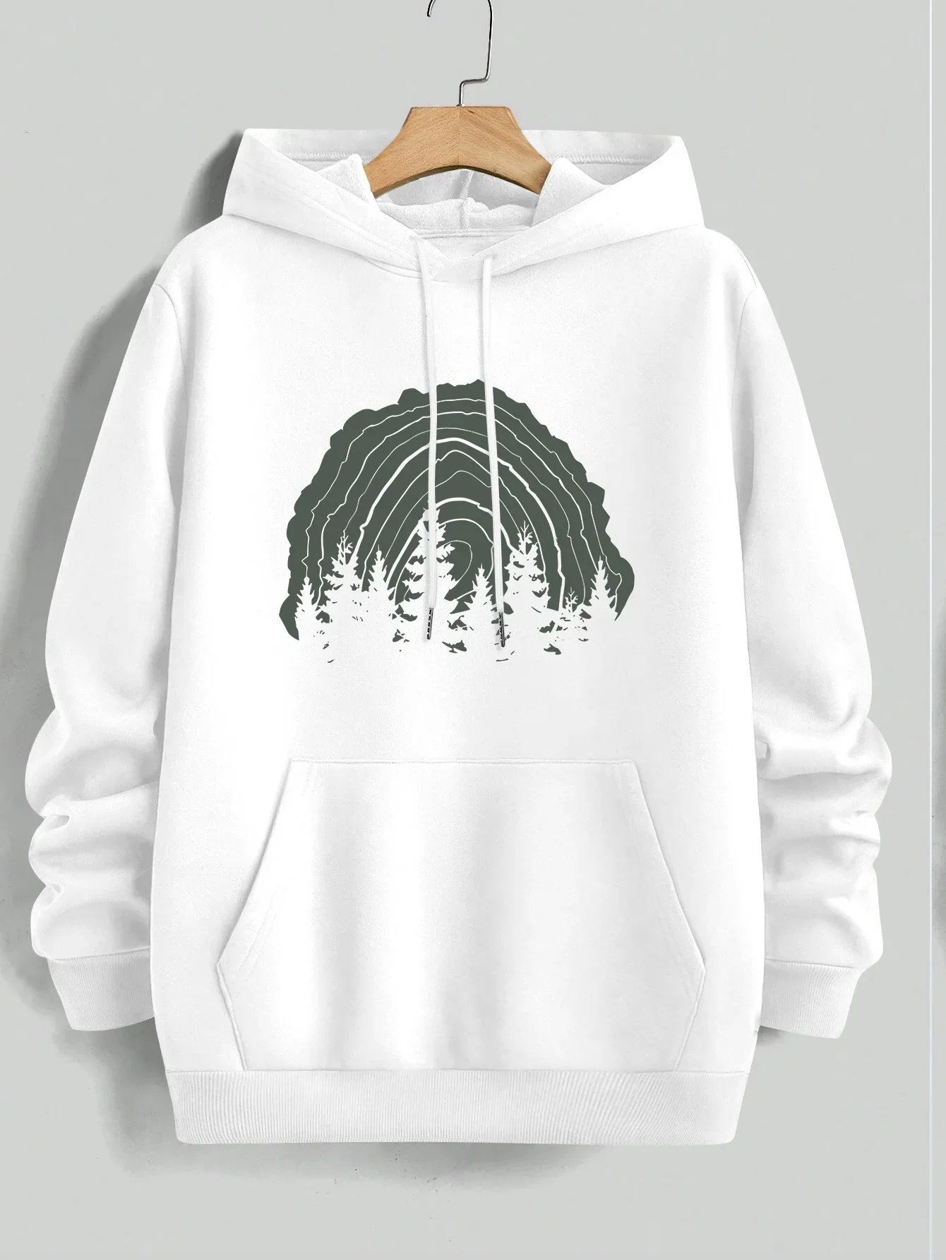 2026 New Autumn and Winter Hoodies for Men and Women, Loose Long Sleeves, Forest Pattern Printed Fashion Style