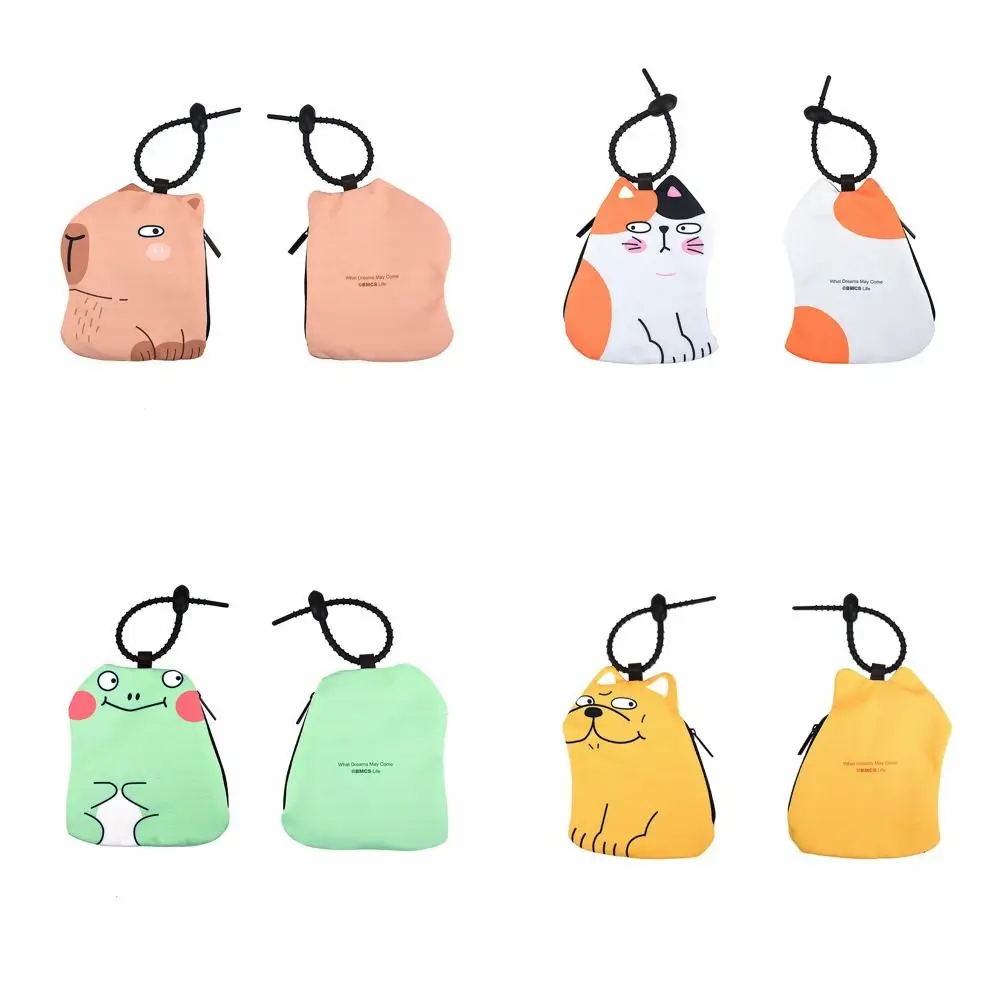 Cosmetic Organizer Single Layer Capybara Earphone Pouch Cat Frog Capybara Makeup Bag Cartoon Portable Cute Storage Bags Outdoor