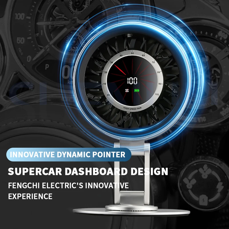 مروحة معدنية صغيرة 360 °   مروحة توربينية دوارة قابلة للطي لسطح المكتب، مروحة صغيرة محمولة قابلة لإعادة الشحن عبر USB