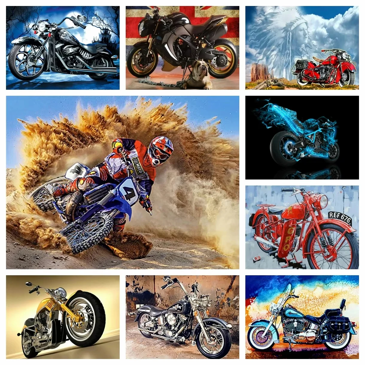 1000 Pcs Cool Motorcycle Puzzle Home Decor Adults Puzzle Games Family Fun Floor Puzzles Educational Toys for Kids