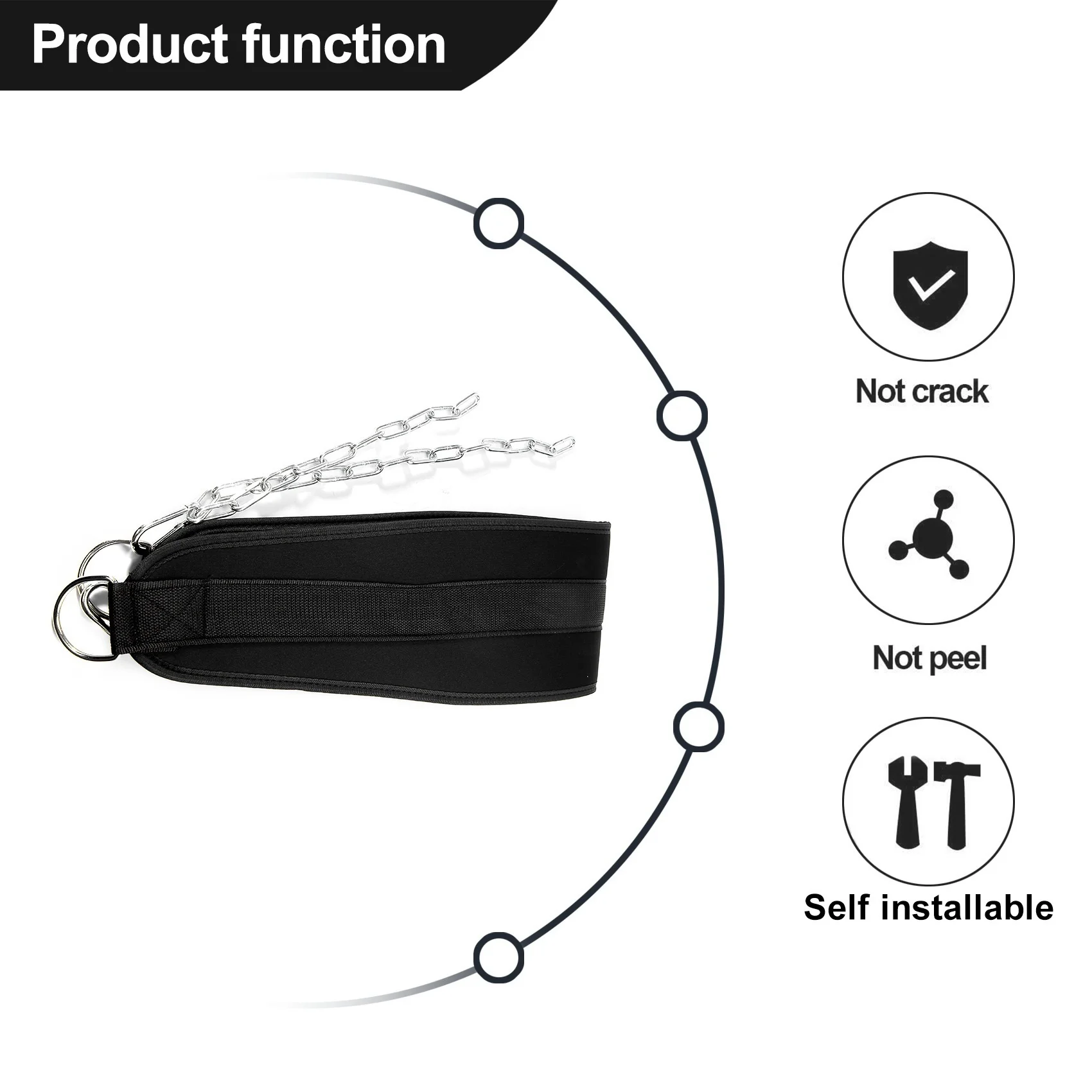 

A08P-Fitness Equipments Dip Belt Weight Lifting Gym Body Waist Strength Training Power Building Dipping Chain Pull Up