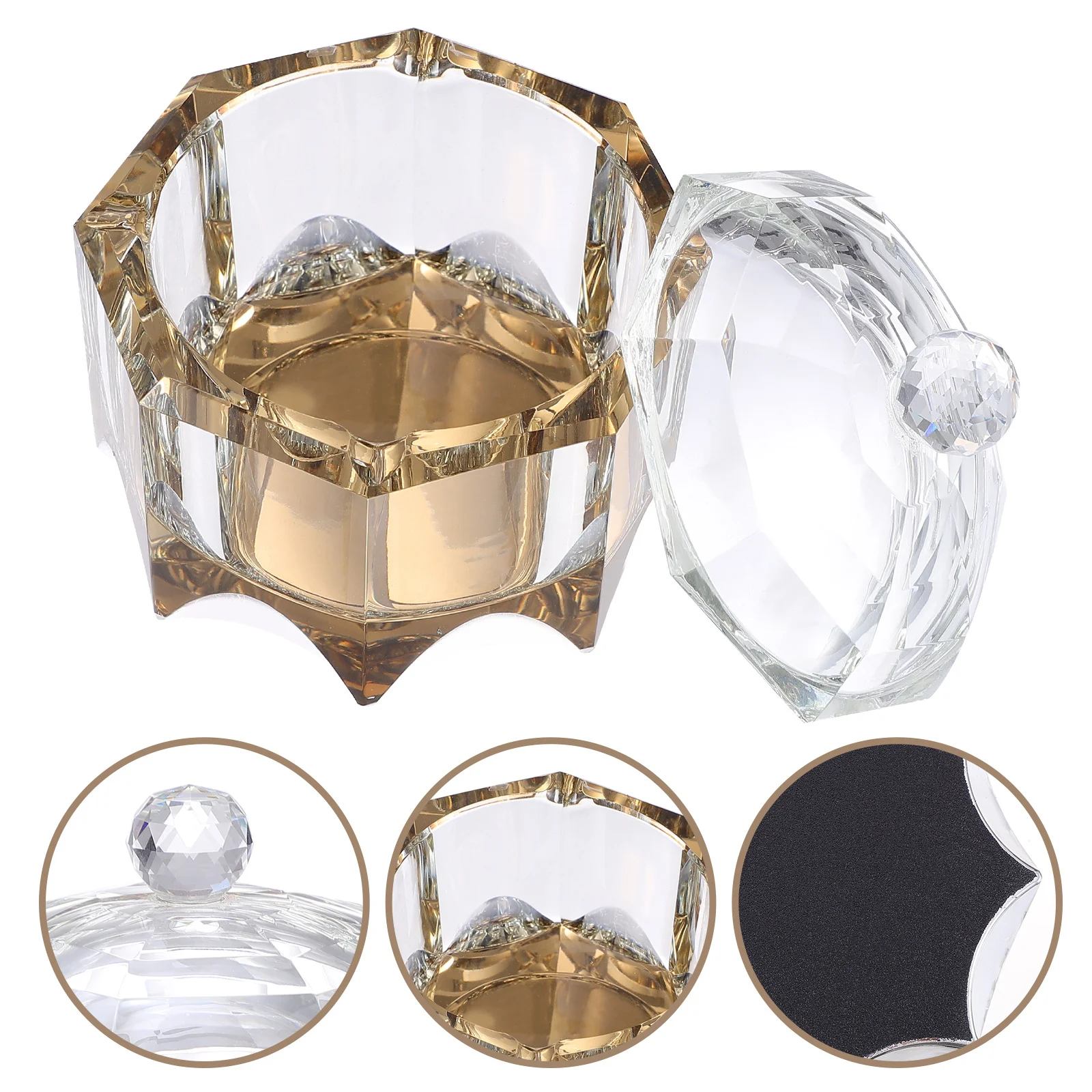 

Desktop Clear Ash Container Crystal Tray Tabletop Ashtray Cigarette Butt with Lid Practical Creative