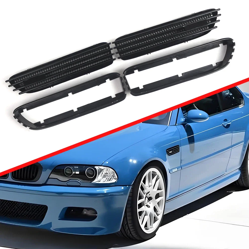 Black Side Grill Fender Vents for BMW E46 M3 2001 2006 with Easy Installation and Precision Fit